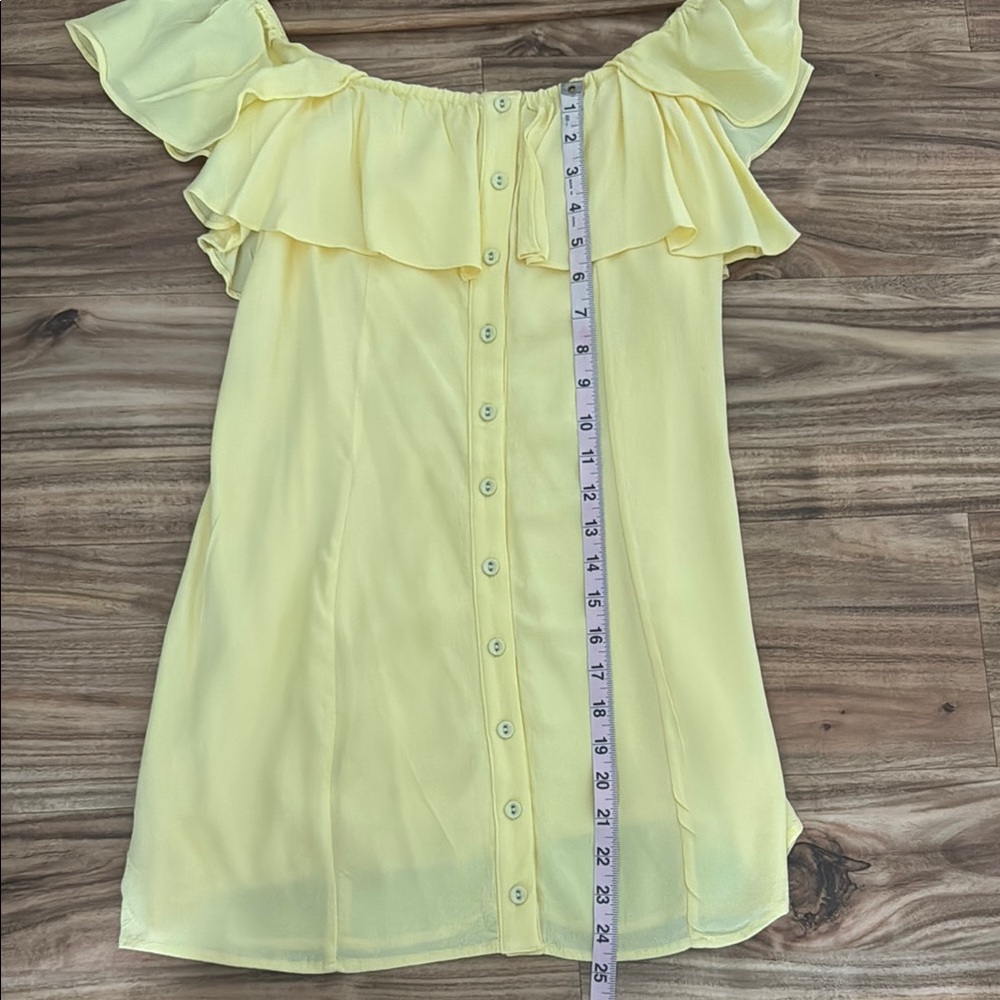 Privacy Please Yellow Ruffled Off-Shoulder Mini Dress - Picture 11 of 12